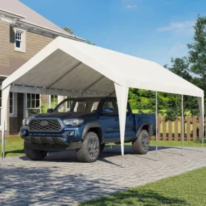 12x20 FT Heavy Duty Carport Canopy, Portable Garage Car Shelter with Galvanized Steel Frame